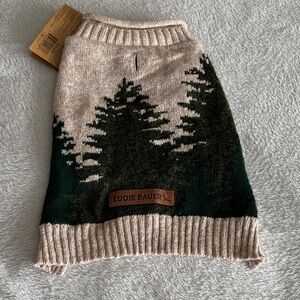 Eddie Bauer Treeline Dog Sweater Heathered/Oatmeal Green Size S NWT